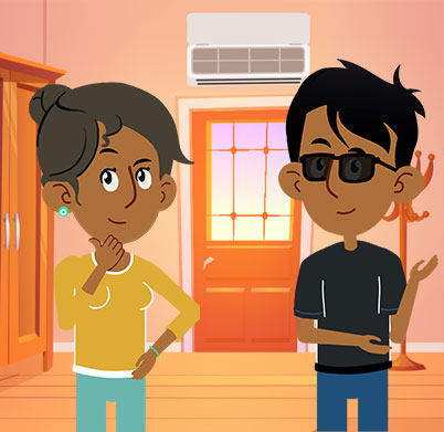 Le jeu de Sam et Nathalie qui sensibilise à l'utilisation de climatiseurs